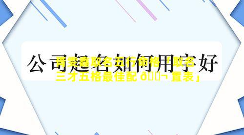 胥雯鑫取名五行命格「取名三才五格最佳配 🐬 置表」